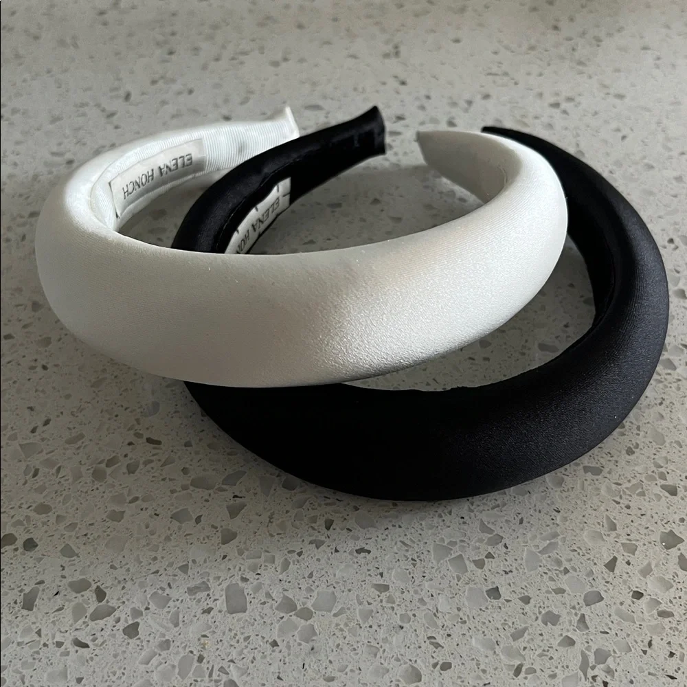 Elena Honch Padded Satin Headband Set - Silver & Black - Picture 2 of 4